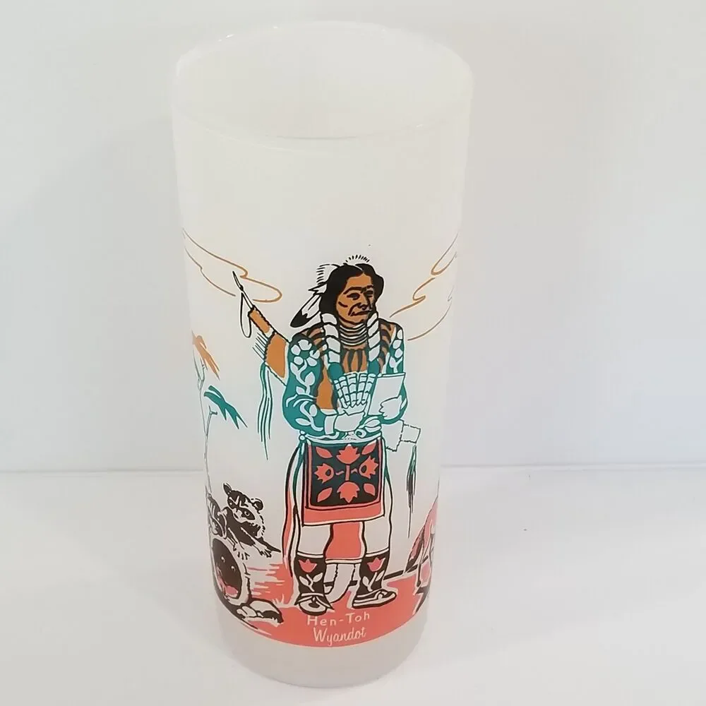 Vintage Blue Eagle Hen-Toh Wyandot Knox Oil Glass – Oklahoma Indians